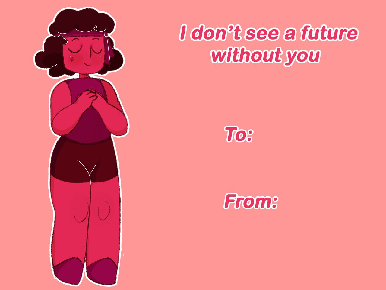 Valentine Card featuring Ruby from Steven Universe